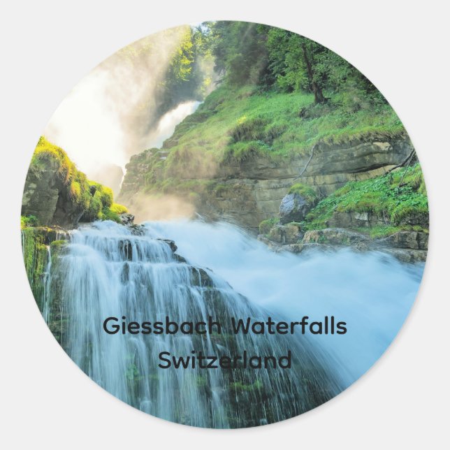 Giessbach Waterfalls, Switzerland Classic Round Sticker (Front)