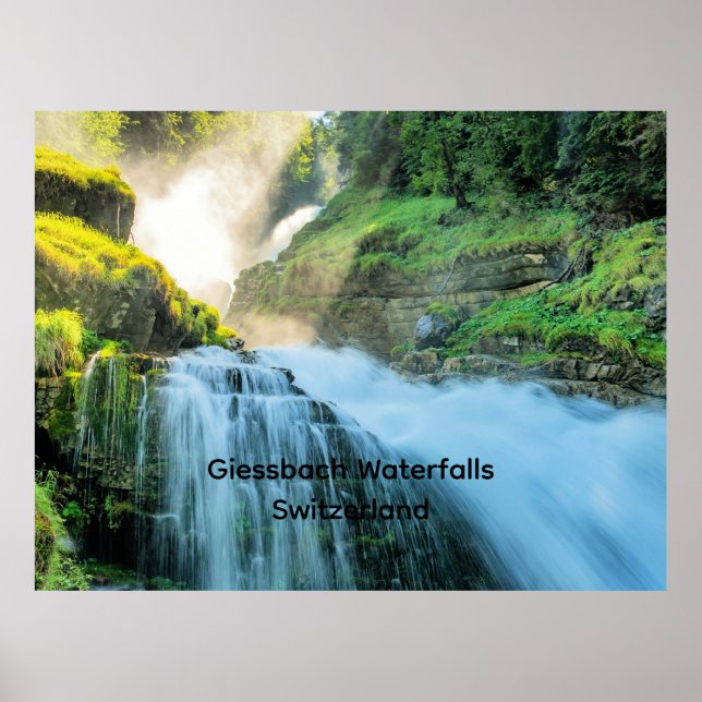 Giessbach Waterfalls, Switzerland Poster (Front)