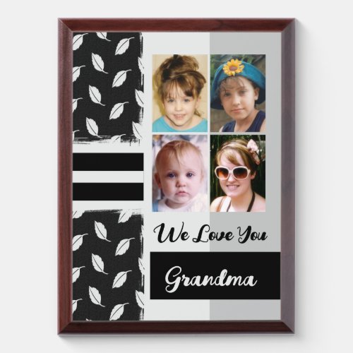 Gift 4 photo grandkids love you grandma black award plaque