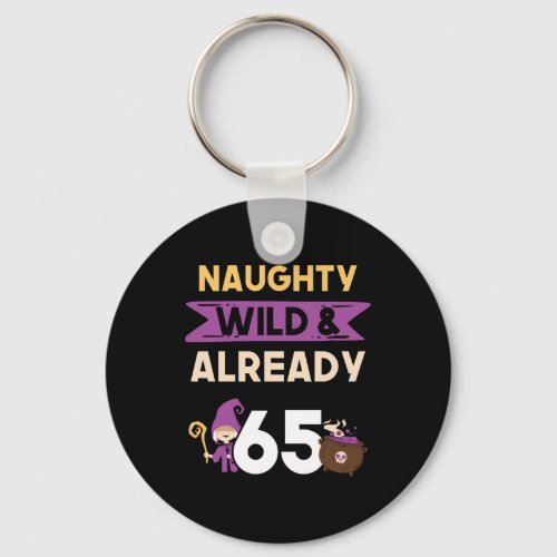 Gift 65 years birthday women Halloween Witch Keychain