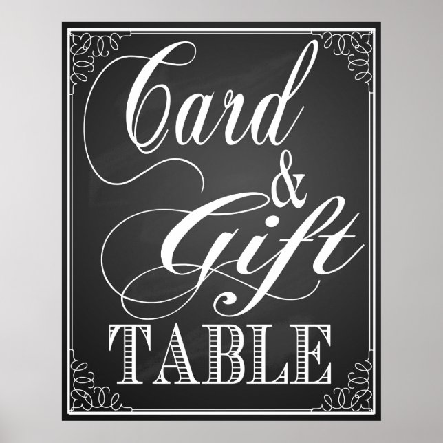Gift and card Table wedding sign blackboard (Front)