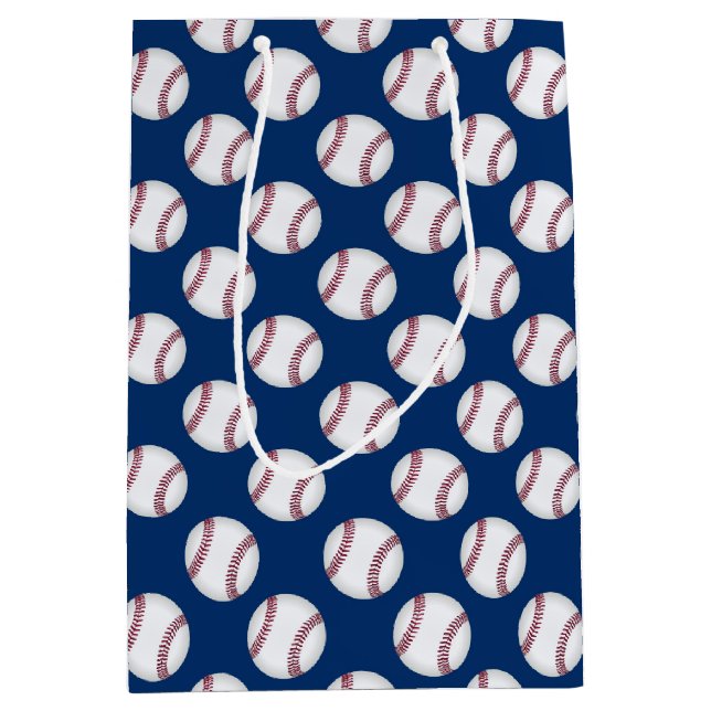 Gift Bag baseballs on blue (Front)