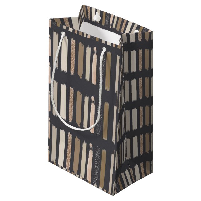 Gift Bag Brown Stripe (Front Angled)