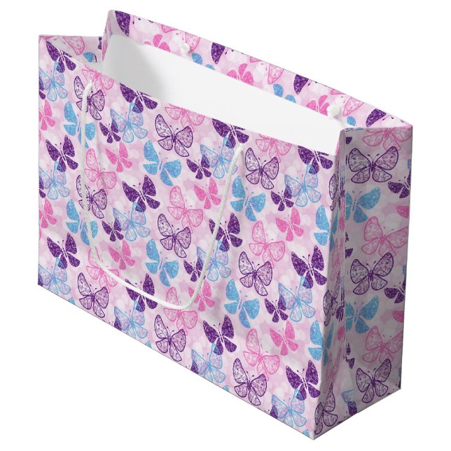 Gift Bag-Butterflies Large Gift Bag (Front Angled)