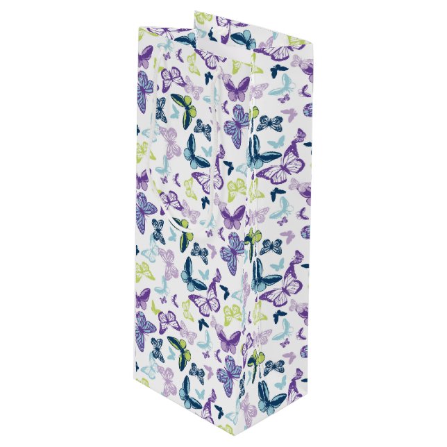 Gift Bag-Butterflies Wine Gift Bag (Front Angled)