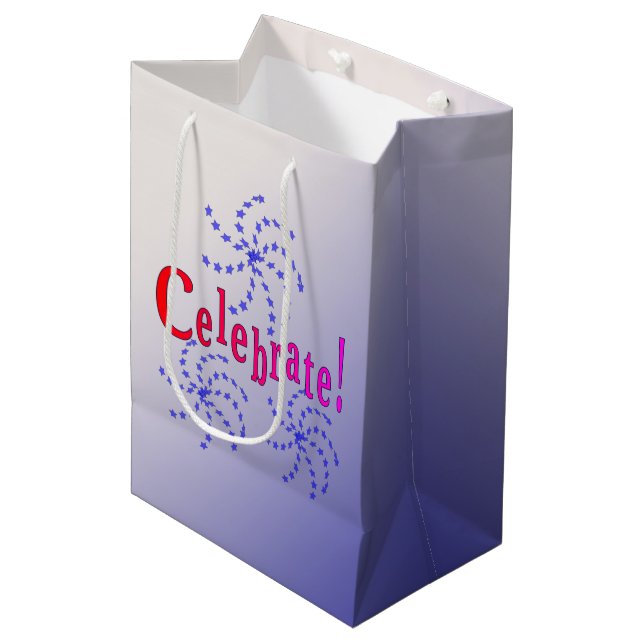 Gift Bag - Celebrate with Fireworks  (Front Angled)