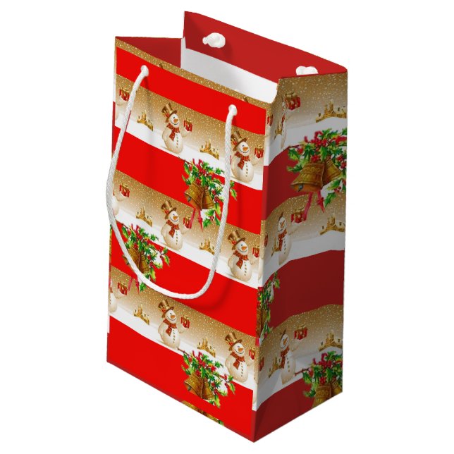 Gift Bag Christmas Snowman (Back Angled)