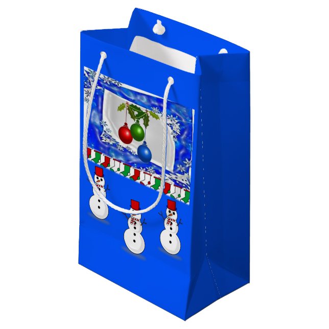 Gift Bag Christmas Snowman (Front Angled)