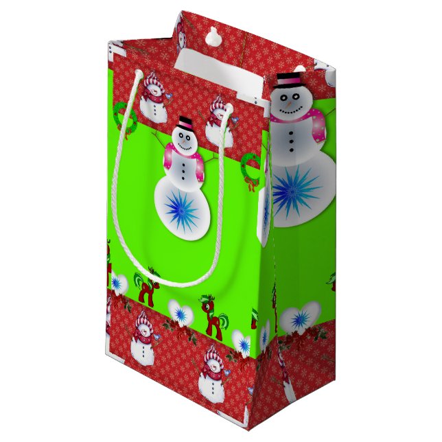 Gift Bag Christmas Snowman (Front Angled)