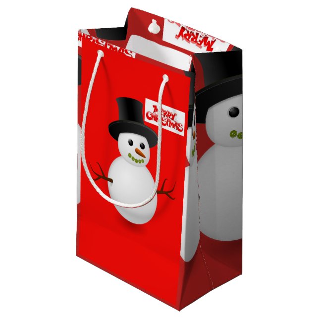Gift Bag Christmas Snowman (Front Angled)