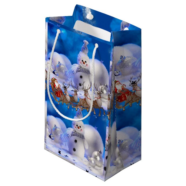 Gift Bag Christmas Snowman (Front Angled)