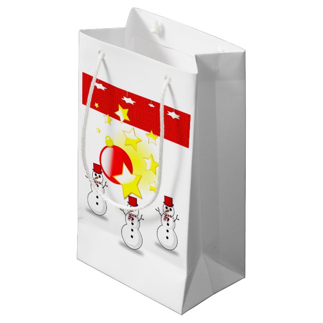 Gift Bag Christmas Snowman (Front Angled)