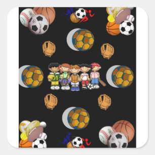 Gift Bag Football Sports Square Sticker