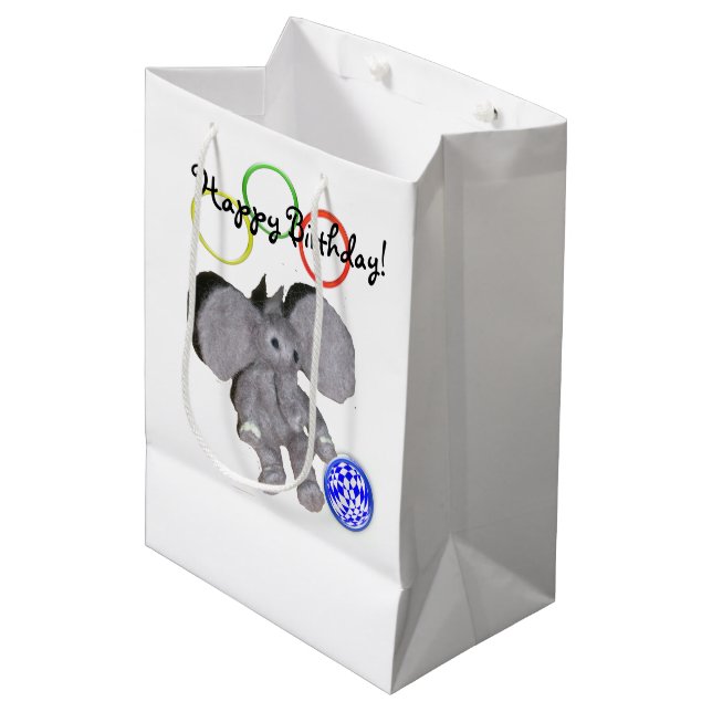Gift Bag - Happy Birthday Elephant (Front Angled)