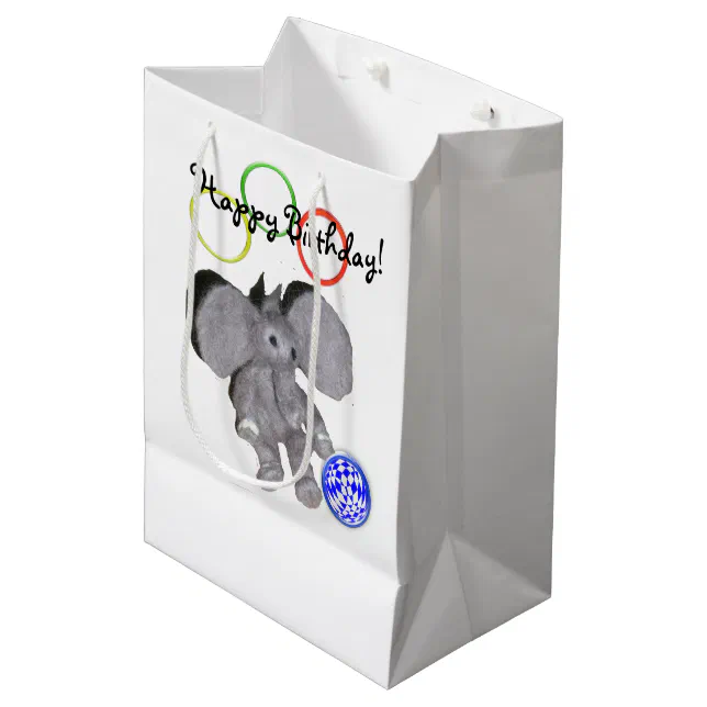 Gift Bag - Happy Birthday Elephant (Front Angled)