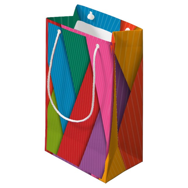 Gift Bag Happy Colorful Triangles (Front Angled)