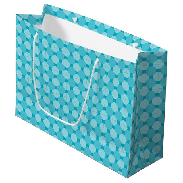 Gift Bag (Lg) - Overlapped Circles in Blue (Front Angled)
