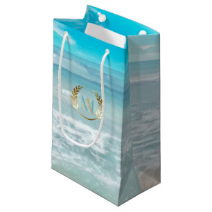 Gift Bag Modern Monogram Geometric Beach