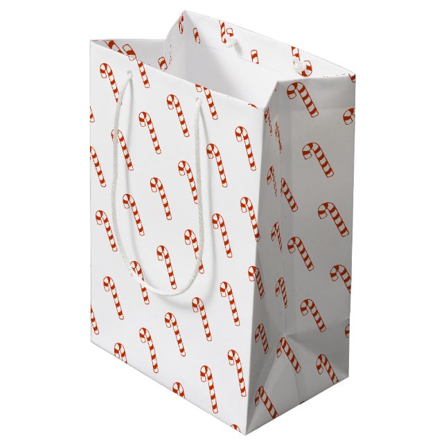 Gift Bag - Red and White Candy Canes (Back Angled)