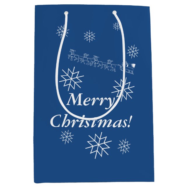 Gift Bag - Santa and Sleigh in Snow (Front)