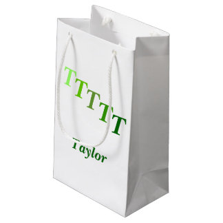 Gift Bag - Stepped Initials with Name in Green