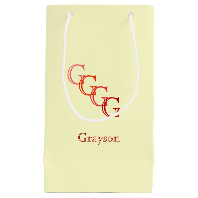 Gift Bag - Stepped Monogram with Name (Front)