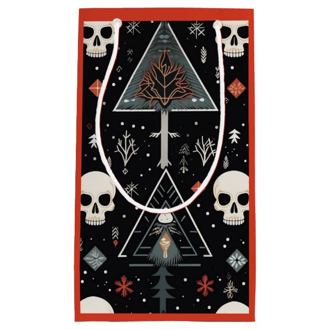 Gift Bag - Tree & Skull (Orange/Red) (Front)