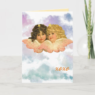 GIFT BAG TWIN ANGELS IN PASTELS CARD