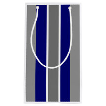 Gift Bag -Ultramarine Blue and Grey Strips