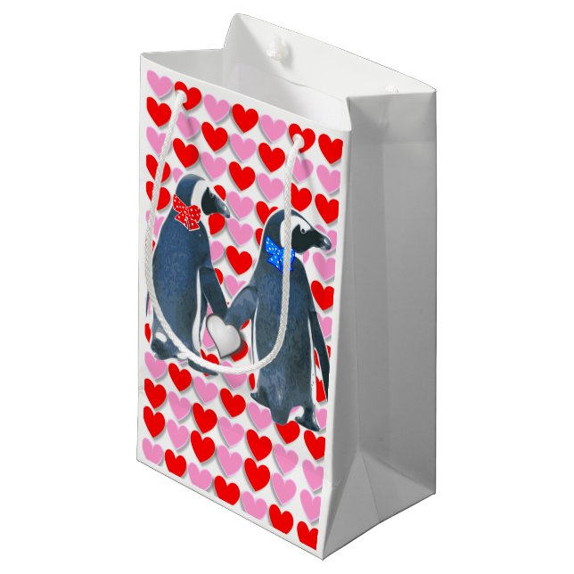Gift Bag Valentine's Penguin (Front Angled)