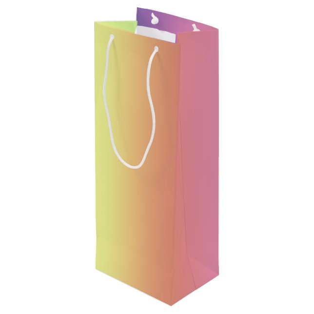 Gift Bag - Vertical Rainbow Stripes (Back Angled)