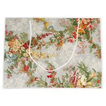 Gift Bag with a floral vintage illustration