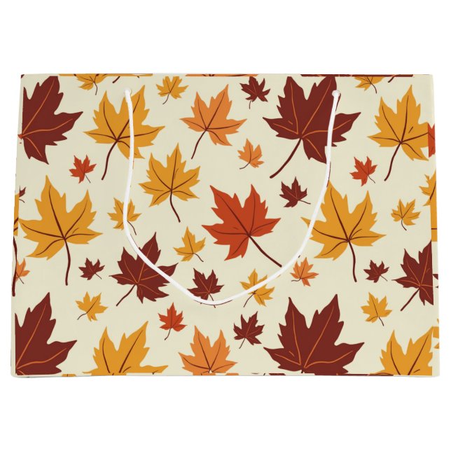 Gift bag with fall foliage pattern (Front)