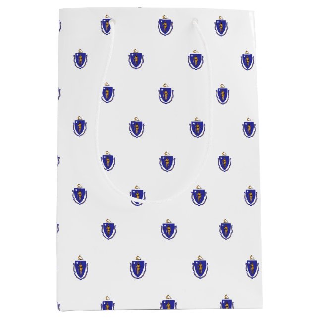 Gift Bag with flag of Massachusetts State, USA (Front)