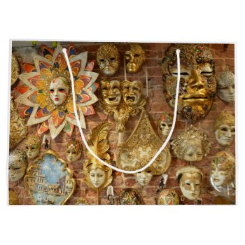 Gift Bag With Golden Venetian Masks by DragonL8dy at Zazzle