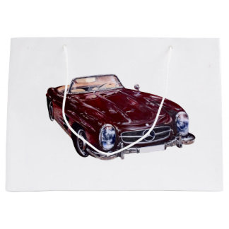 Gift Bag with vintage burgundy car