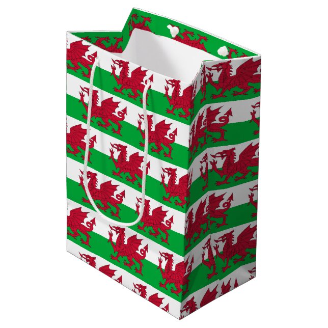 Gift Bag with Wales flag (Front Angled)