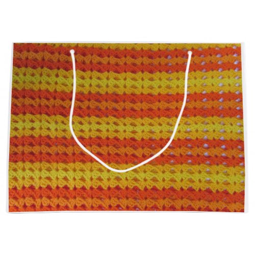 Gift Bag _ Yellow and Orange crochet pattern Lrg