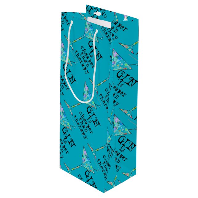 GIFT BAGS - GIN IS CHEAPER THAN THERAPY (Front Angled)