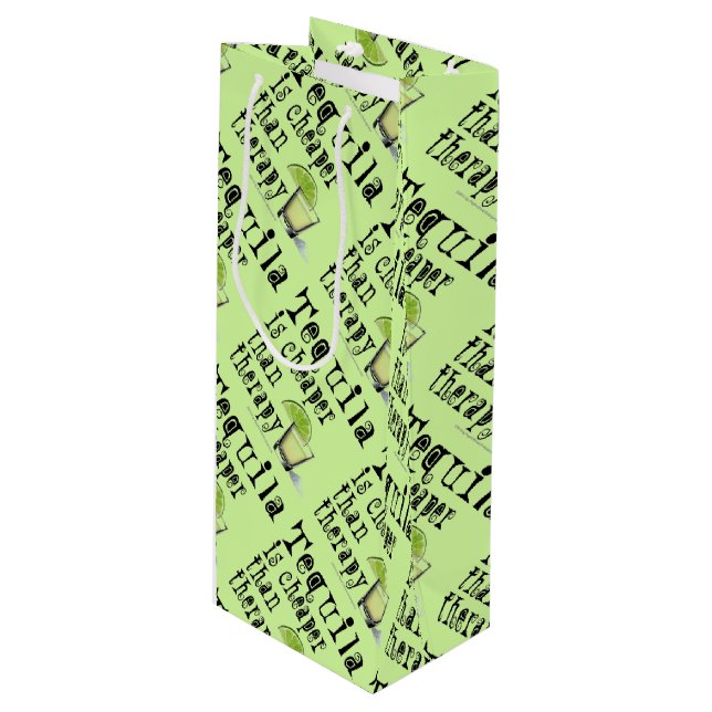 GIFT BAGS - TEQUILA, CHEAPER THAN THERAPY (Front Angled)