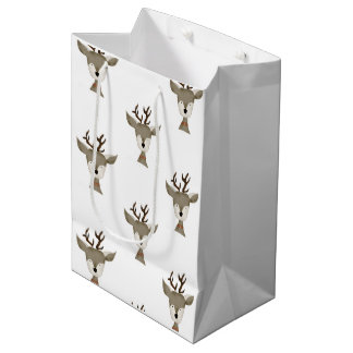 Gift Bags | Watercolor | Antique Reindeer Pattern
