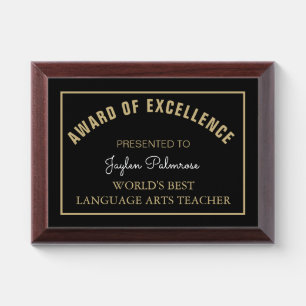 Gift! Best Language Arts teacher Award Plaque