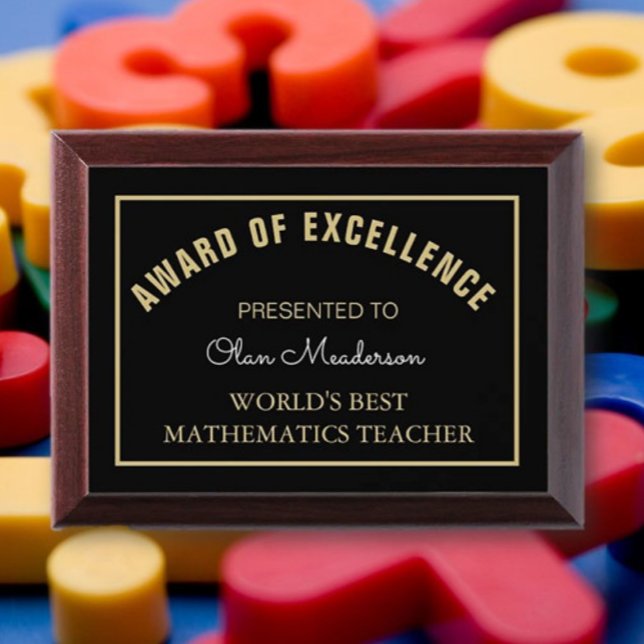 Gift! Best Mathematics teacher Award Plaque (Creator Uploaded)