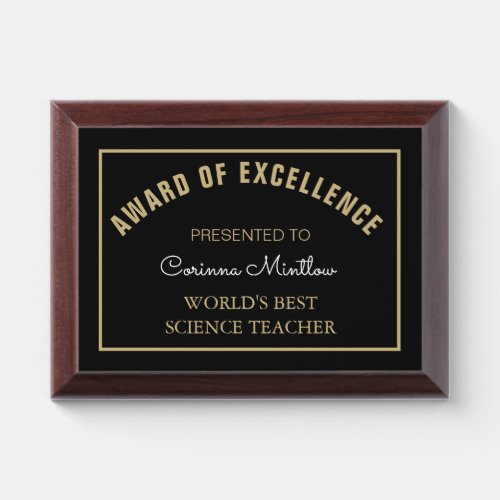 Gift Best Science Teacher Award Plaque
