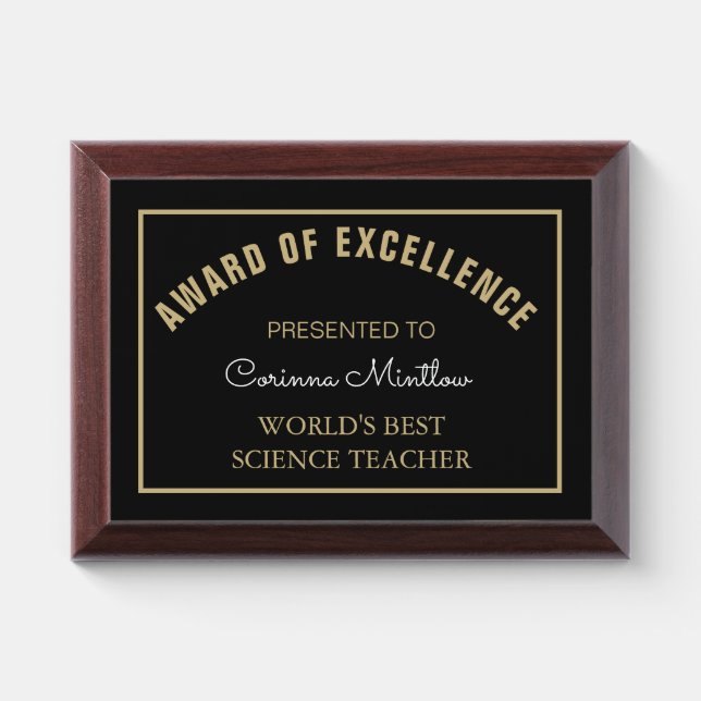 Gift! Best Science Teacher Award Plaque (Horizontal)