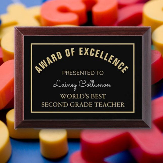 Gift! Best Second Grade Teacher Award Plaque (Creator Uploaded)
