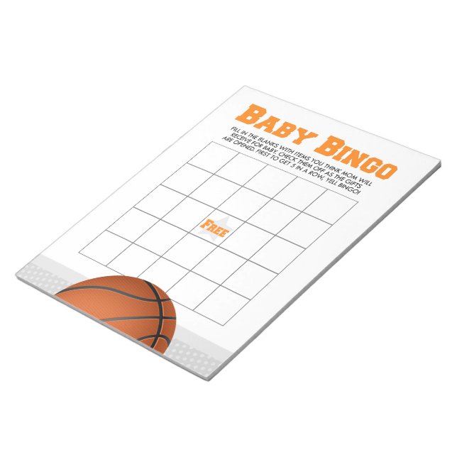 Gift Bingo Basketball Baby Shower Game Pack Notepad (Angled)