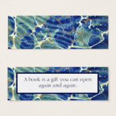 Gift Book Blue Batik Marble Bookmark (Front & Back)