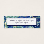 Gift Book Blue Batik Marble Bookmark (Back)