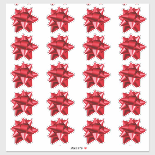 Gift Bow | Stickers | 20 per sheet | Red (Sheet)